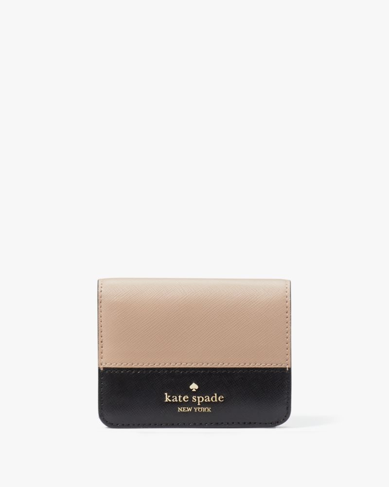 Kate Spade Outlet Madison Small Bifold Wallet, Toasted Hazelnut Multi