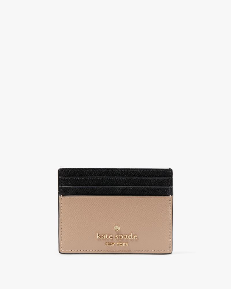 Kate Spade,Madison Small Slim Card Holder,Toasted Hazelnut Multi