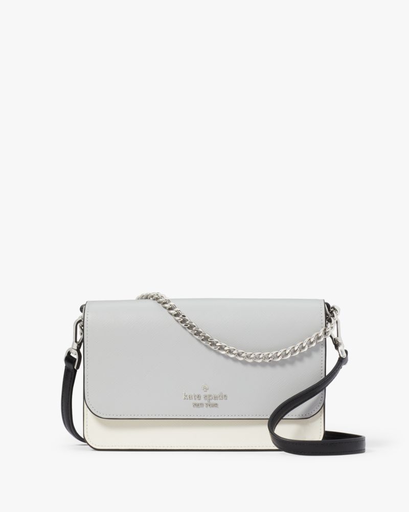 Kate Spade,マディソン カラーブロック スモール フラップ クロスボディ,バッグ,プラチナグレーマルチ