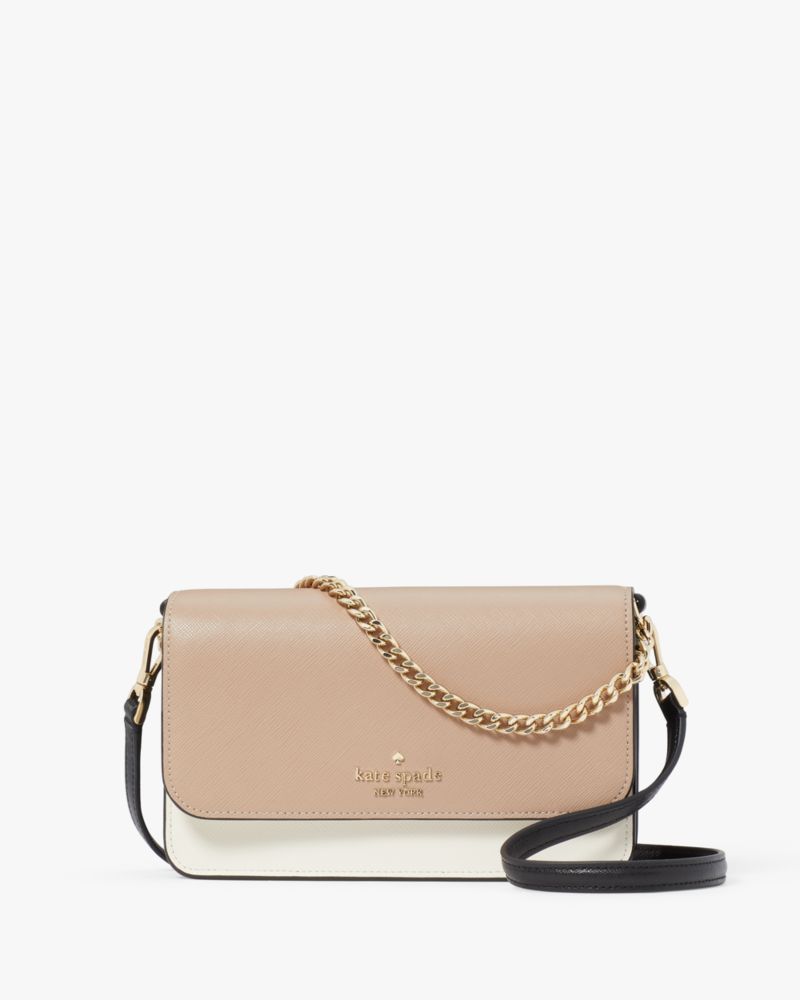 Kate Spade,Madison Mini Flap Crossbody,Leather,Crossbody,Logo,Metal,Color Block,Lined,Silver Metal,Day Party,Multi Color