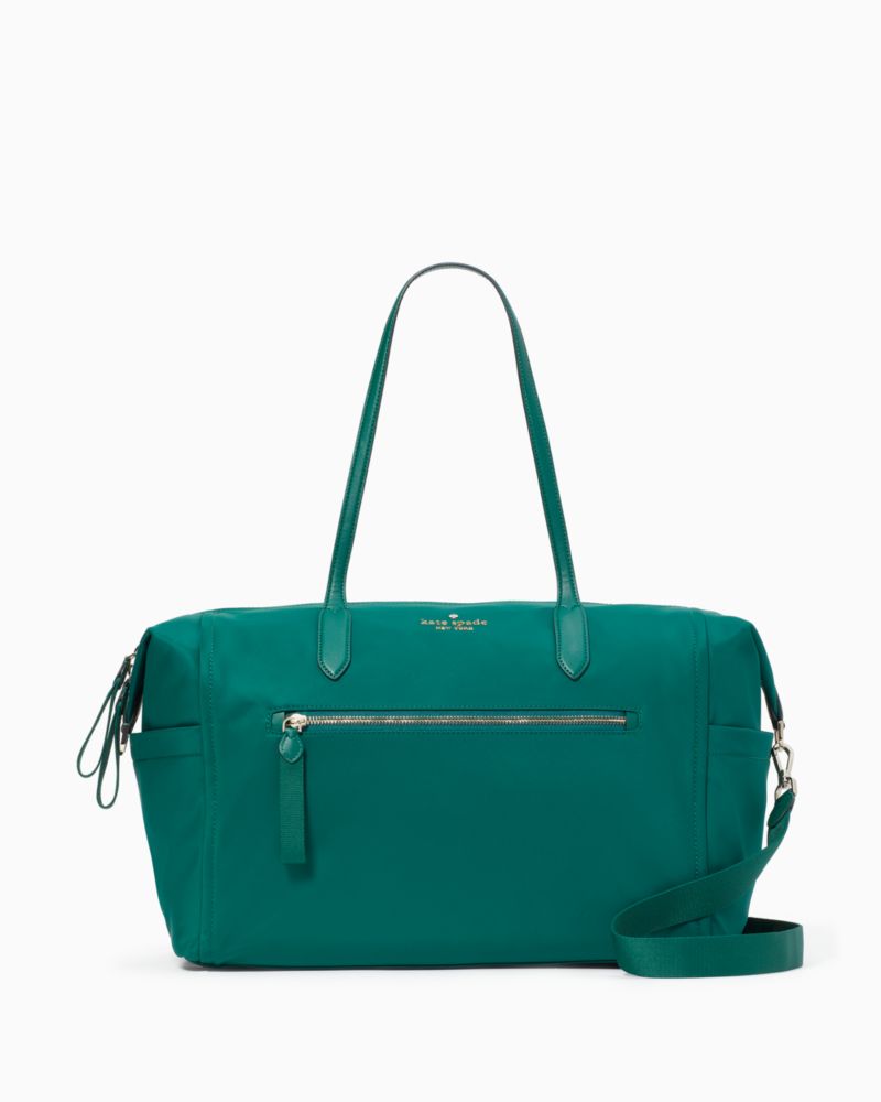 Kate Spade,chelsea nylon weekender,Deep Jade