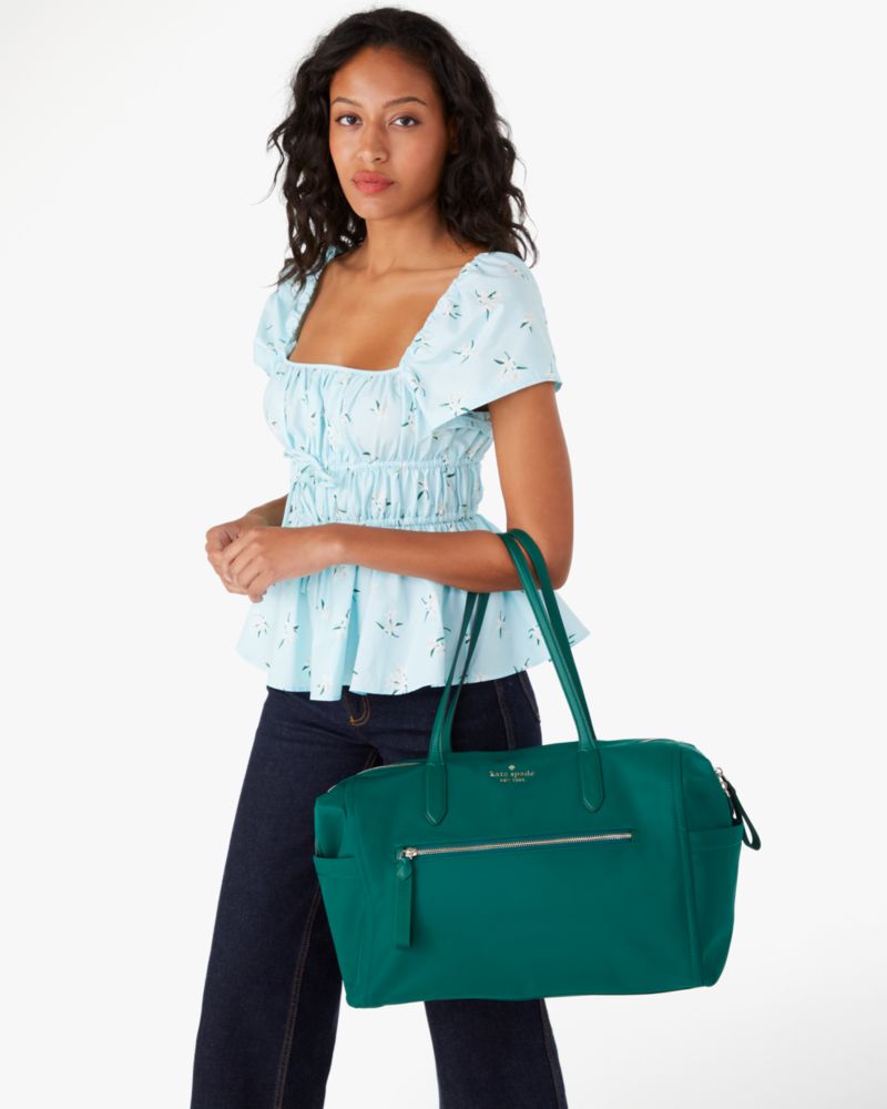 Kate Spade Chelsea Weekender Nylon Green Tropical Duffle Bag - Article  Consignment