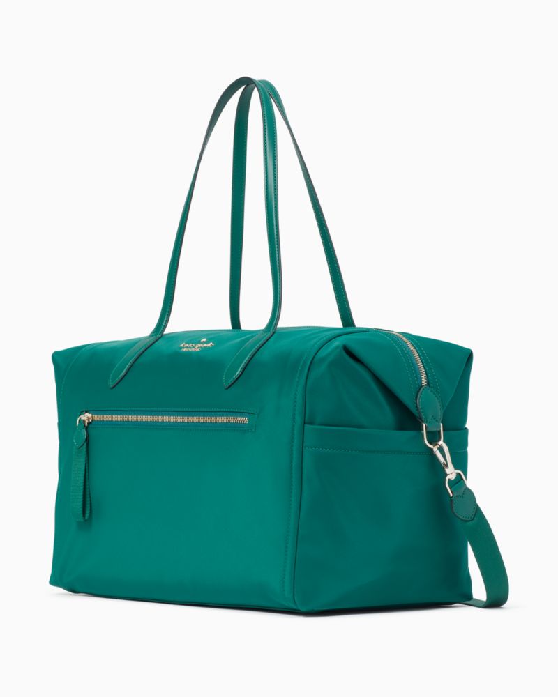 Kate Spade,chelsea nylon weekender,Solid,Deep Jade