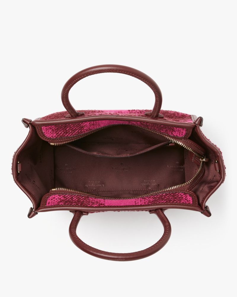 Kate Spade,エラ チェック ファブリック スモール トート,バッグ,ディープベリーマルチ