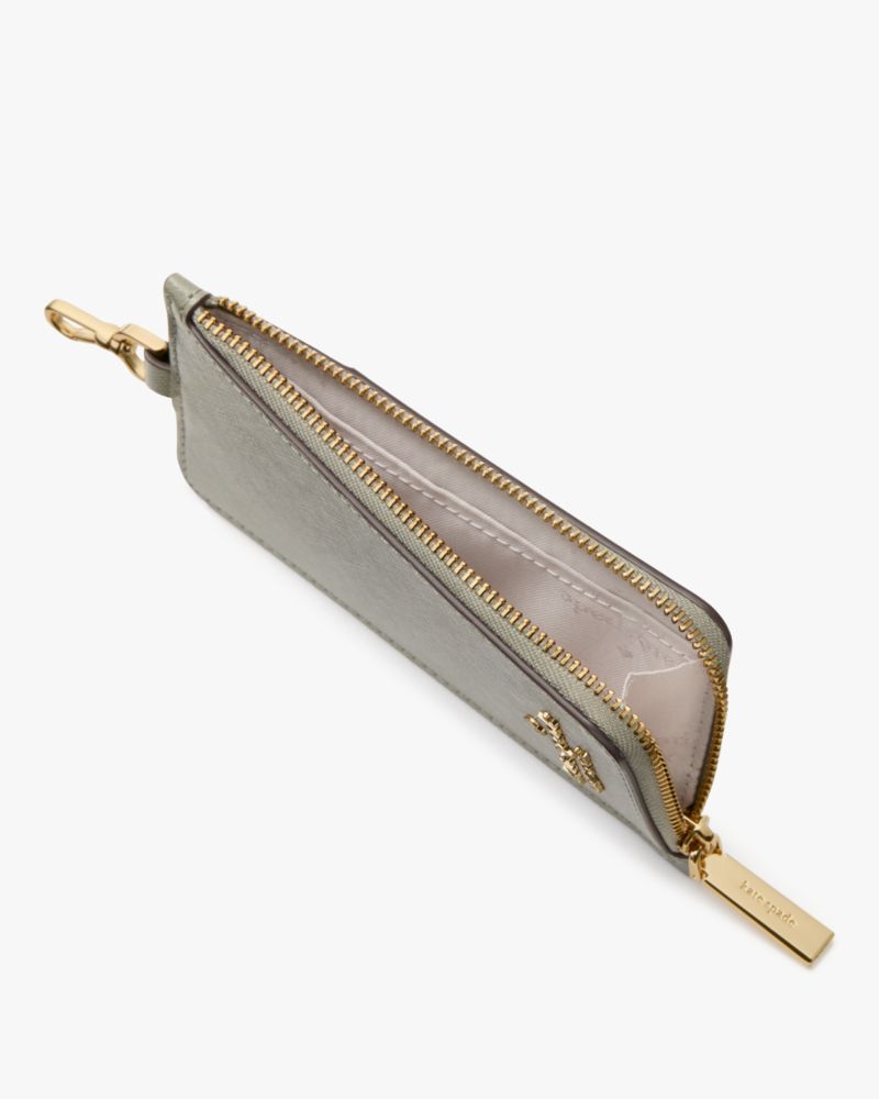 Kate Spade,Madison Card Case Lanyard,Leather,Card Case,Coin,Logo,Metal,Casual,