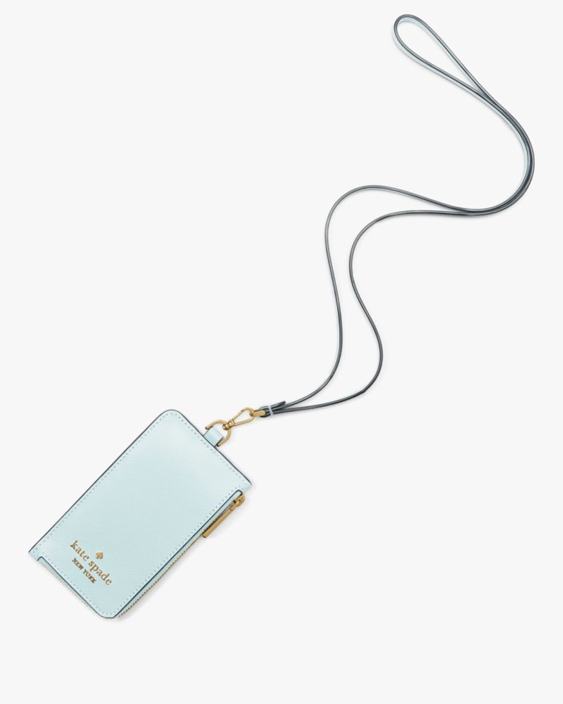 Kate Spade,Madison Card Case Lanyard,Blue Glow