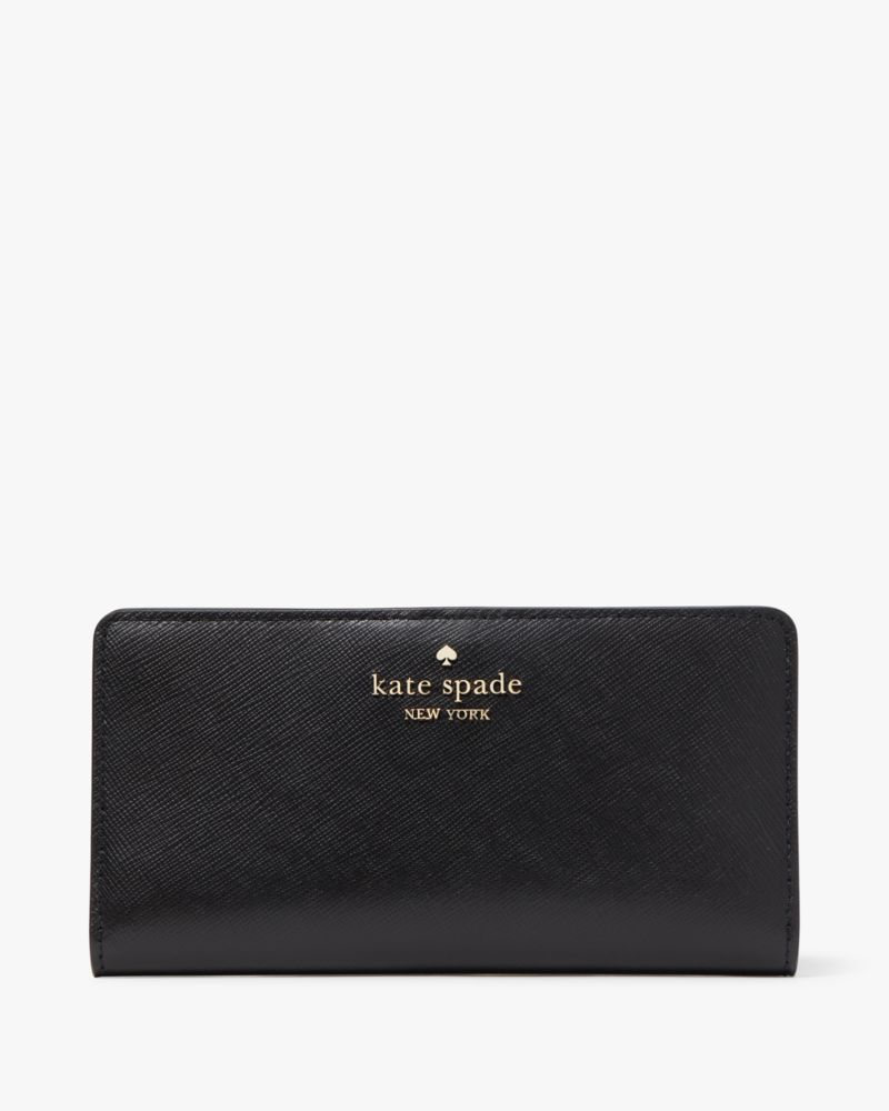 Kate Spade,Madison Large Slim Bifold Wallet,Black