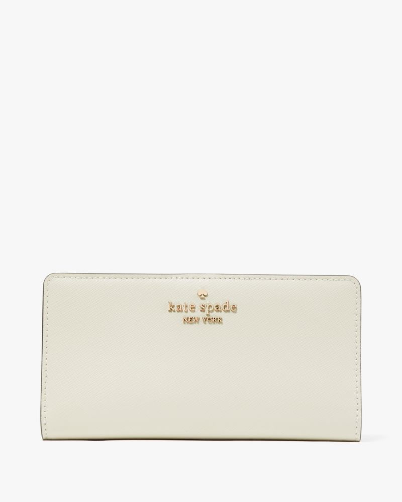 Kate Spade,Madison Large Slim Bifold Wallet,Meringue