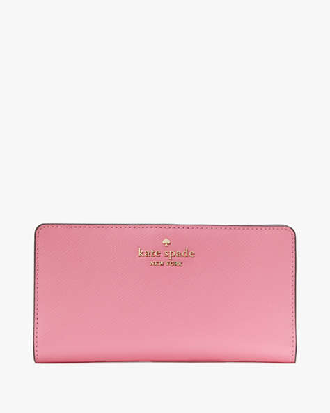 Kate Spade,Madison Large Slim Bifold Wallet,Blossom Pink