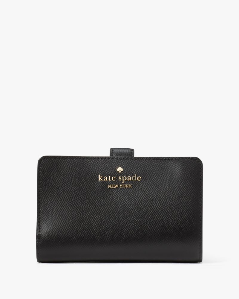 Kate Spade,Madison Medium Compact Bifold Wallet,Black