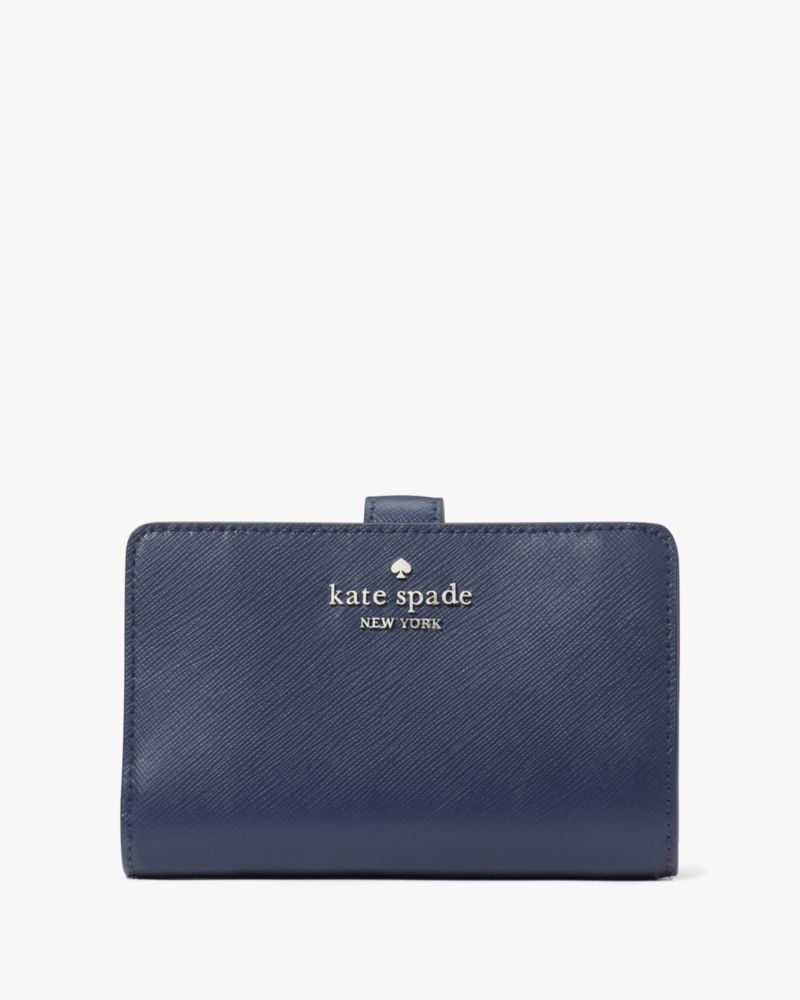 Madison Colorblock Saffiano Leather Medium Compact Bifold Wallet