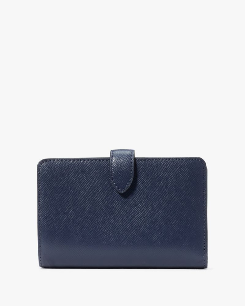 Kate Spade New York Navy Blue Leather Wallet Bifold Credit Card ID Holder.