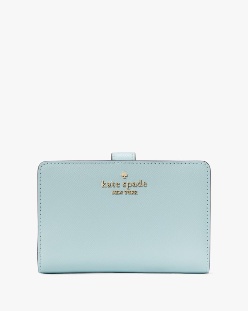 Kate Spade,Madison Medium Compact Bifold Wallet,Blue Glow
