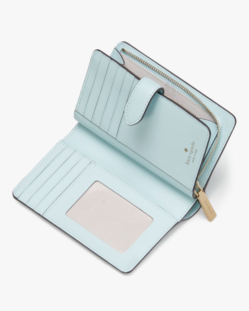 Kate Spade,Madison Medium Compact Bifold Wallet,Blue Glow