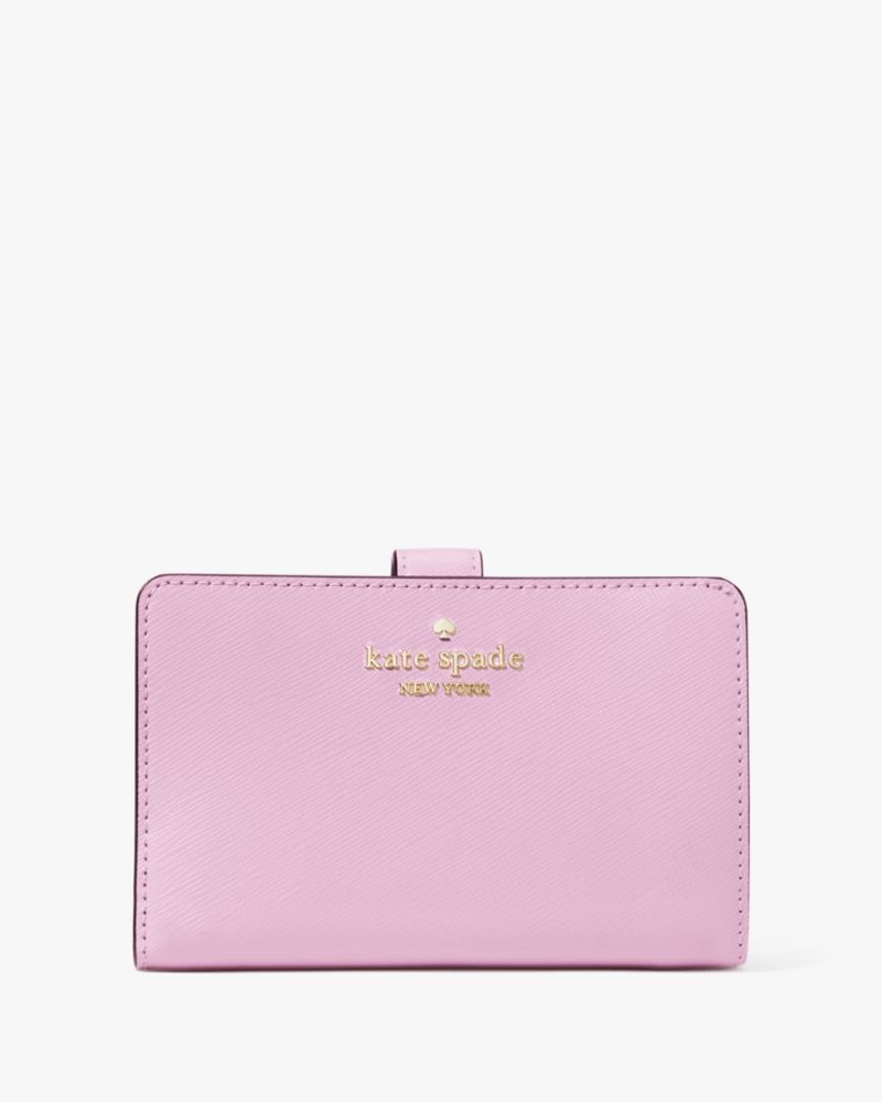 Kate Spade,Madison Medium Compact Bifold Wallet,Berry Cream