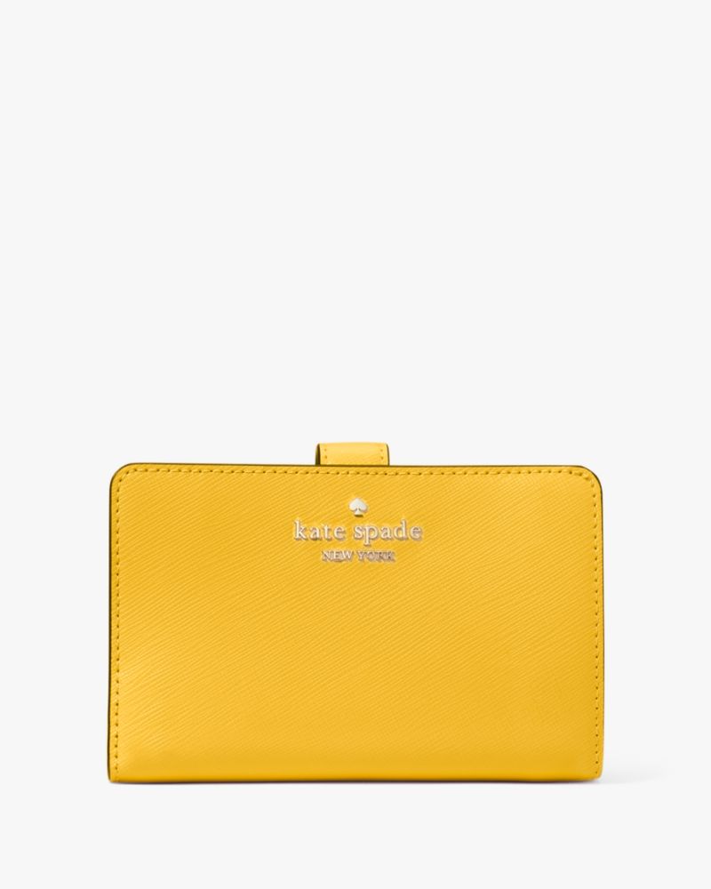 Kate Spade,Madison Medium Compact Bifold Wallet,Daffodil