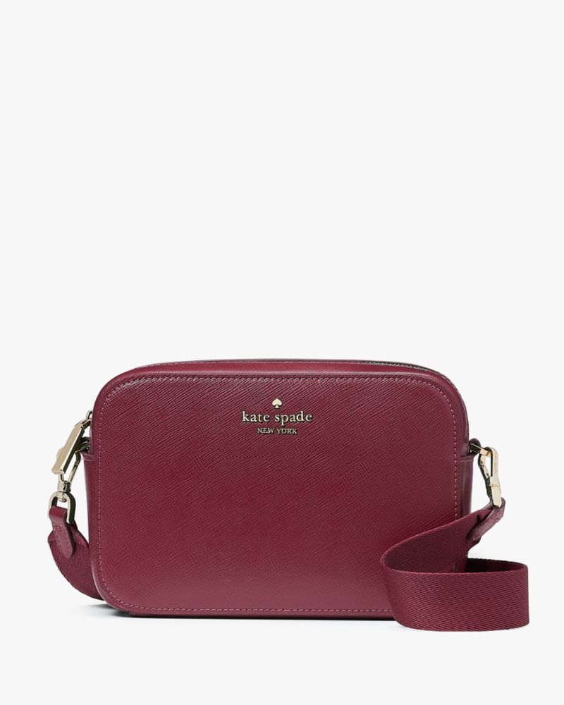 Kate Spade,Madison Mini Camera Bag,Camera Bag,Metal,Logo,Lined,Casual,Maroon