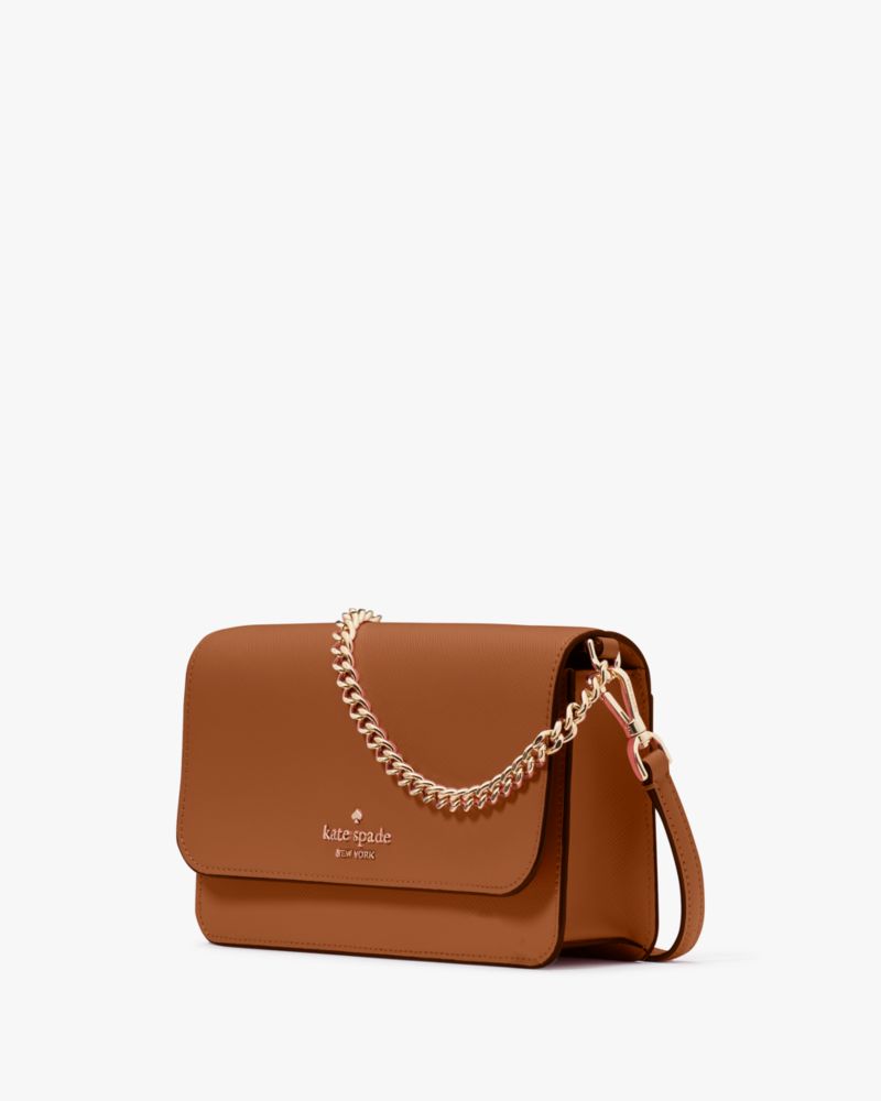 Kate Spade,Madison Willow Mini Crossbody,Leather,Crossbody,Logo,Metal,Lined,Gold Metal,Day Party,Brown