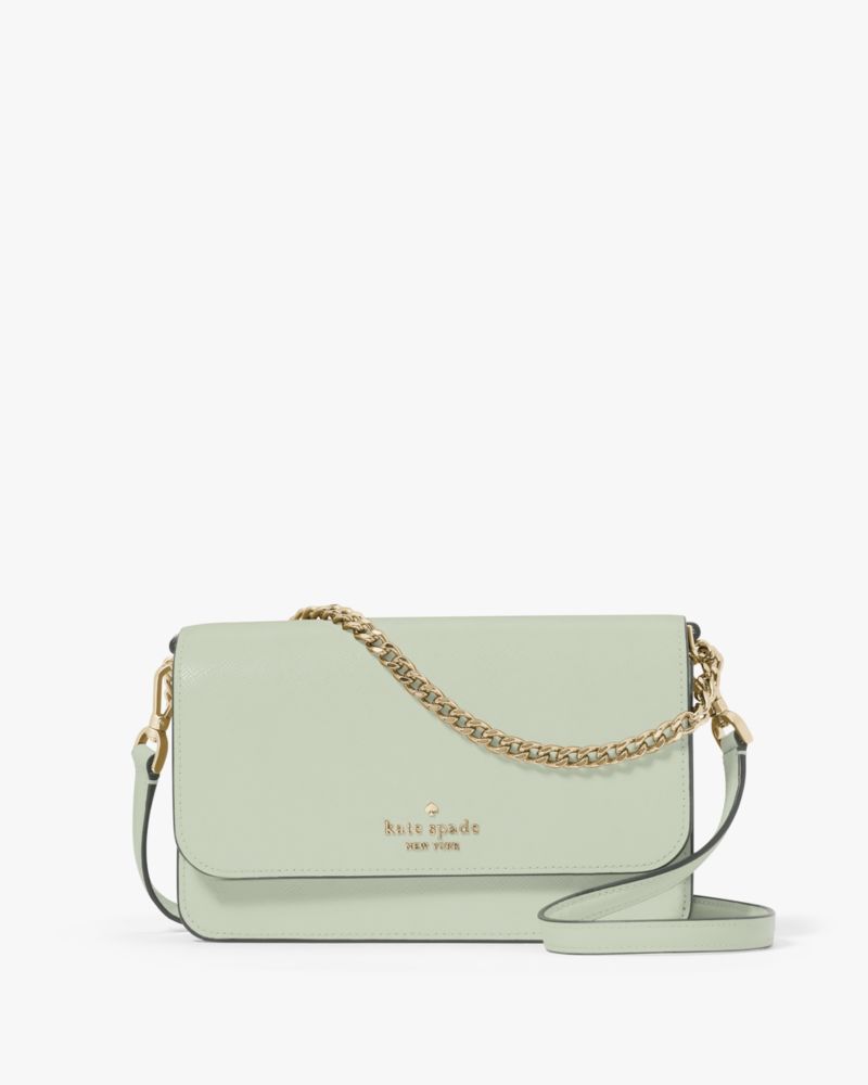 Kate Spade,Madison Willow Mini Flap Crossbody,Leather,Crossbody,Logo,Metal,Lined,Gold Metal,Day Party,Olive