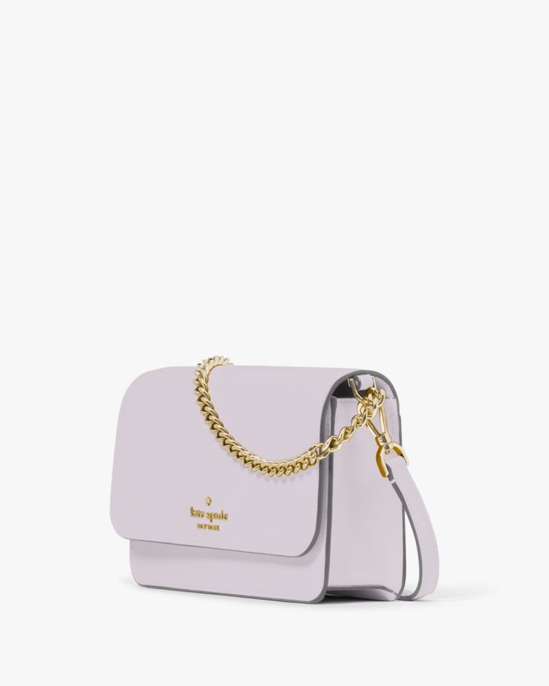 Kate Spade,Madison Willow Mini Flap Crossbody,Leather,Crossbody,Metal,Logo,Lined,Gold Metal,Day Party,