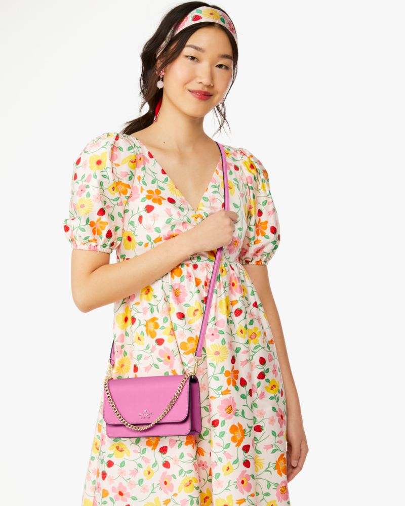 Kate Spade,Madison Willow Mini Crossbody,Leather,Crossbody,Logo,Metal,Lined,Gold Metal,Day Party,Pink