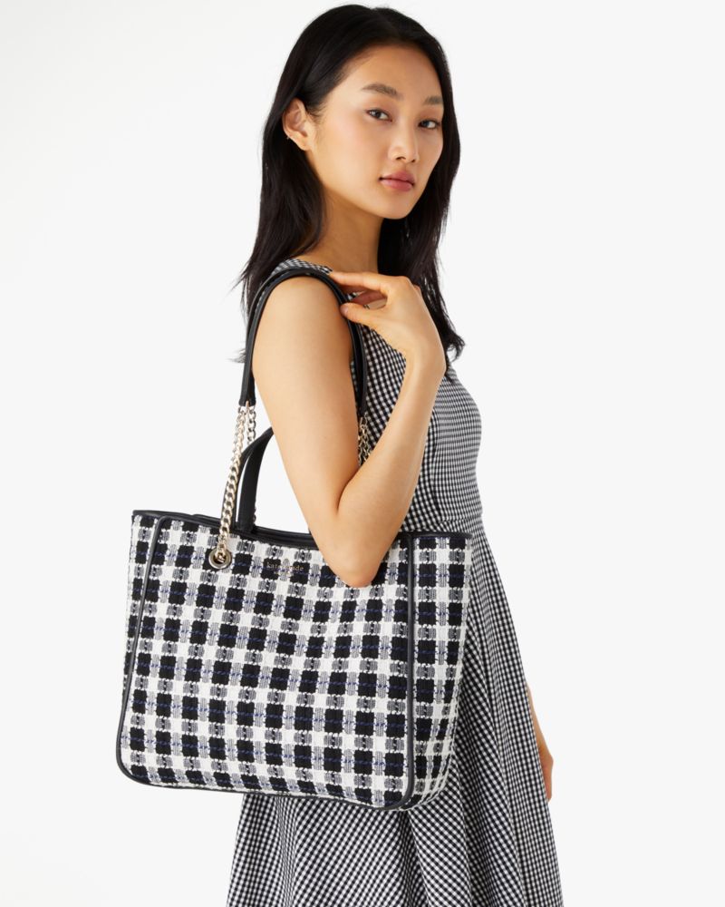 Kate spade black best sale and white checkered purse