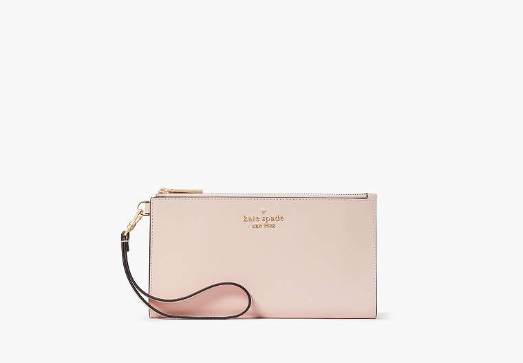 Kate Spade,Madison Double Zip Wristlet,Conch Pink image number 0