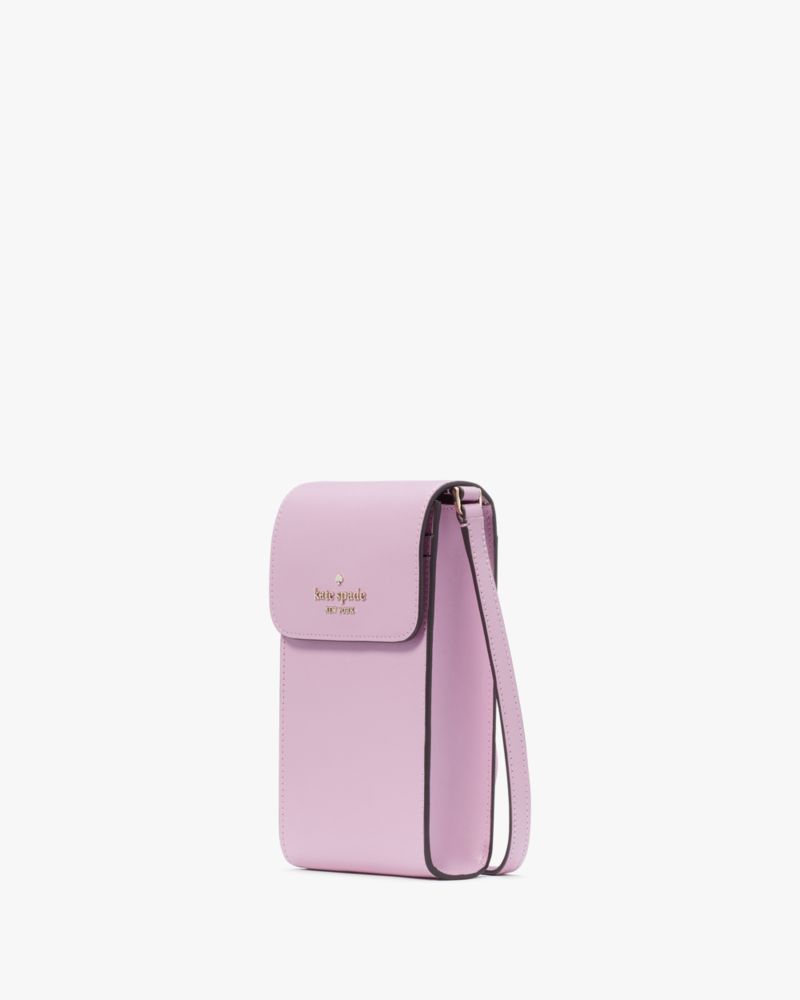 Kate Spade,Madison North South Flap Phone Crossbody,Leather,Mobile Bag,Logo,Metal,Lined,Casual,