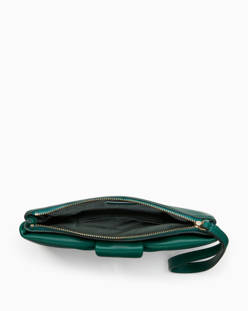 Kate Spade,Millie Bow Medium Wristlet,Deep Jade