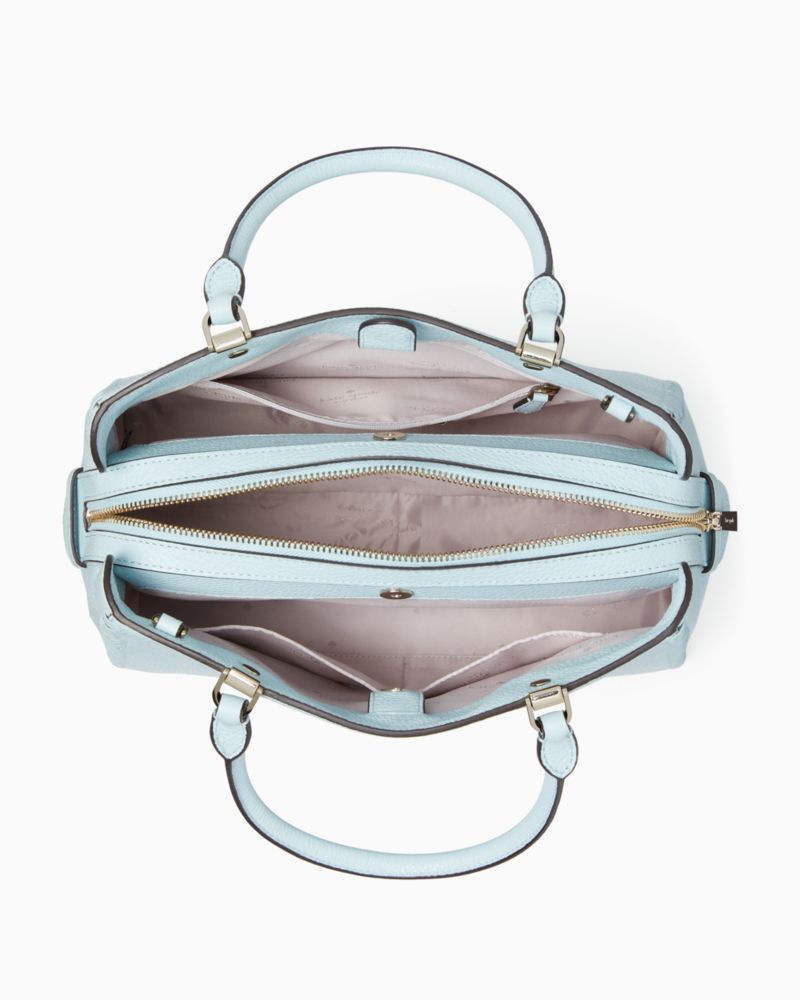 Kate Spade,Leila Pebbled Leather Whipstitch Medium Triple Compartment Satchel,