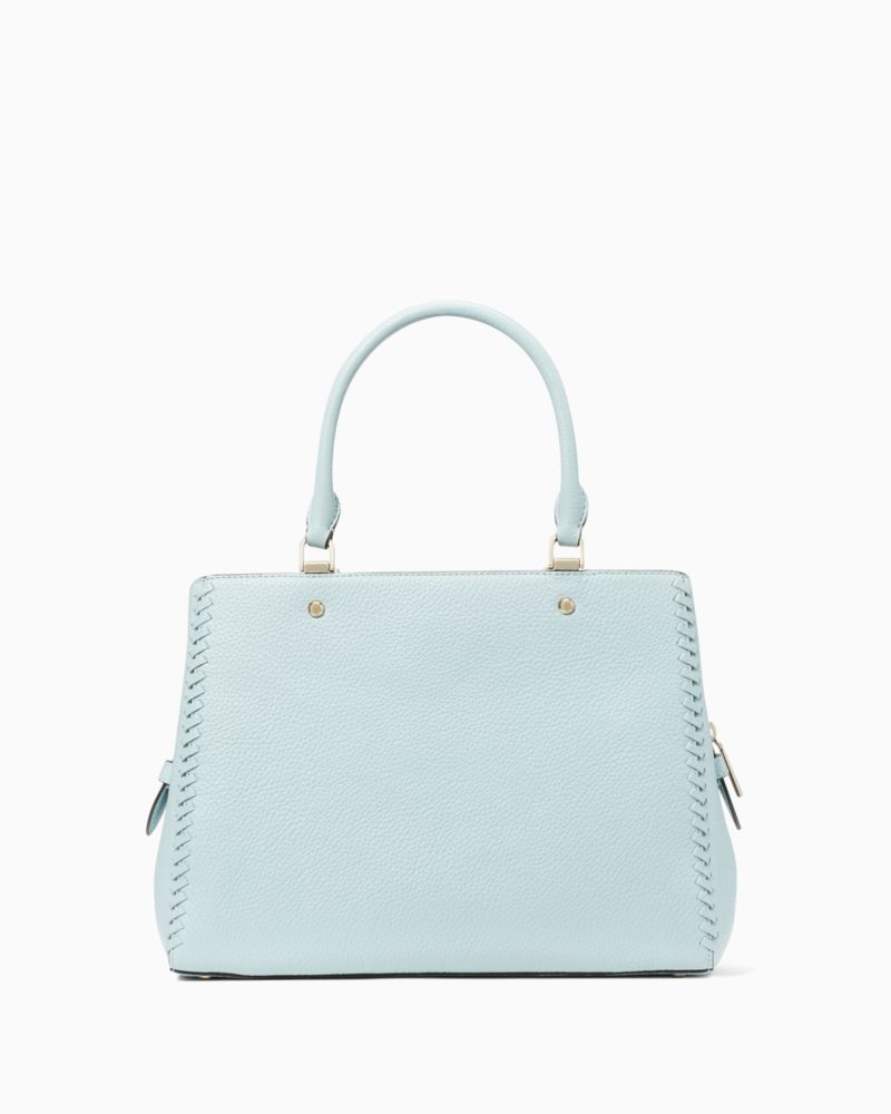 Kate Spade,Leila Pebbled Leather Whipstitch Medium Triple Compartment Satchel,