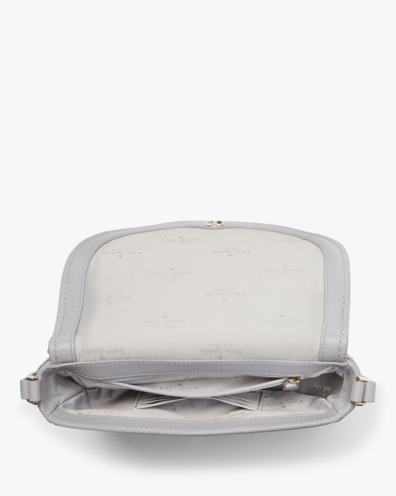 Kate Spade,ルナ スエード ミックス マテリアル ホイップステッチ クレセント クロスボディ,バッグ,グレーマルチ
