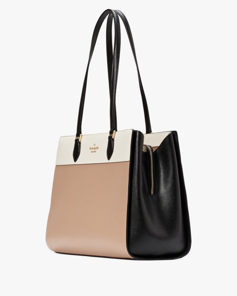 Madison Colorblock Saffiano Leather East West Laptop Tote