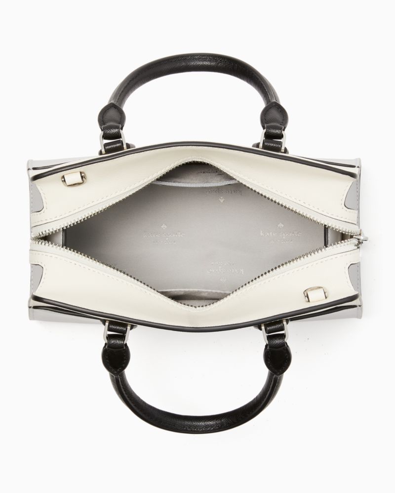 Kate Spade,Small Satchel,Leather,Satchel,Metal,Logo,Color Block,Lined,Casual,