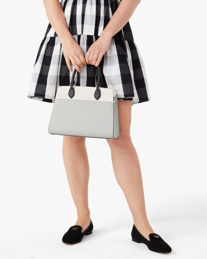 Kate Spade,マディソン カラーブロック ミディアム サッチェル,バッグ,プラチナグレーマルチ