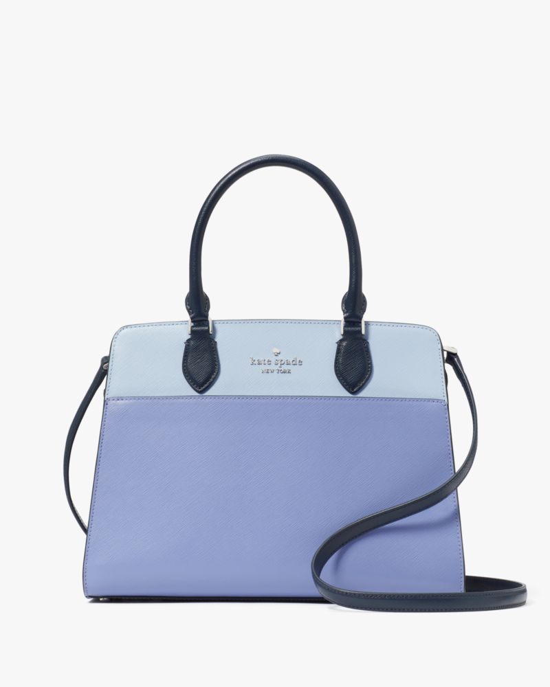 Kate Spade,Madison Colorblock Saffiano Leather Medium Satchel,Evening Blue Iris Multi