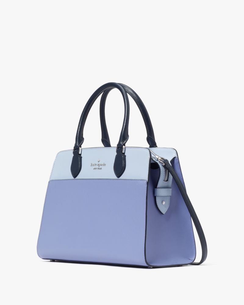 Kate Spade,Madison Colorblock Saffiano Leather Medium Satchel,Evening Blue Iris Multi