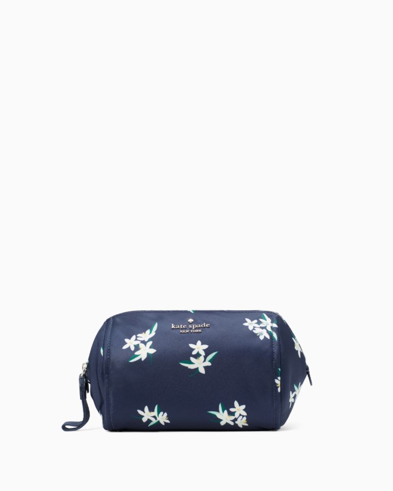 Kate Spade Outlet Chelsea Rose Toss Printed Medium Cosmetic Case, Black Multi