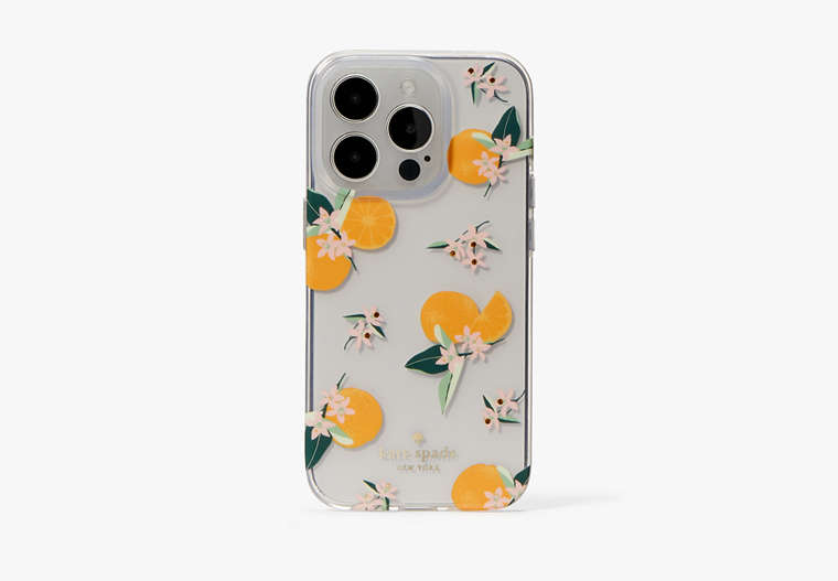 オレンジ トス プリント アイフォン 14 PRO ケース, クリア, Product