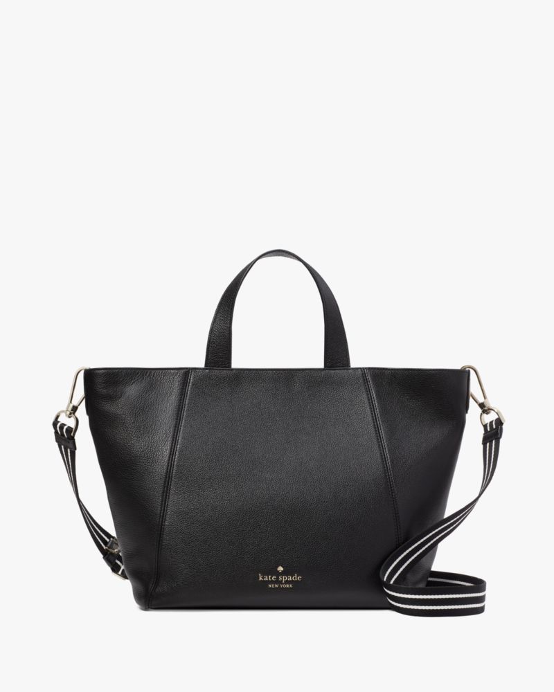 Kate spade black pebbled leather satchel sale