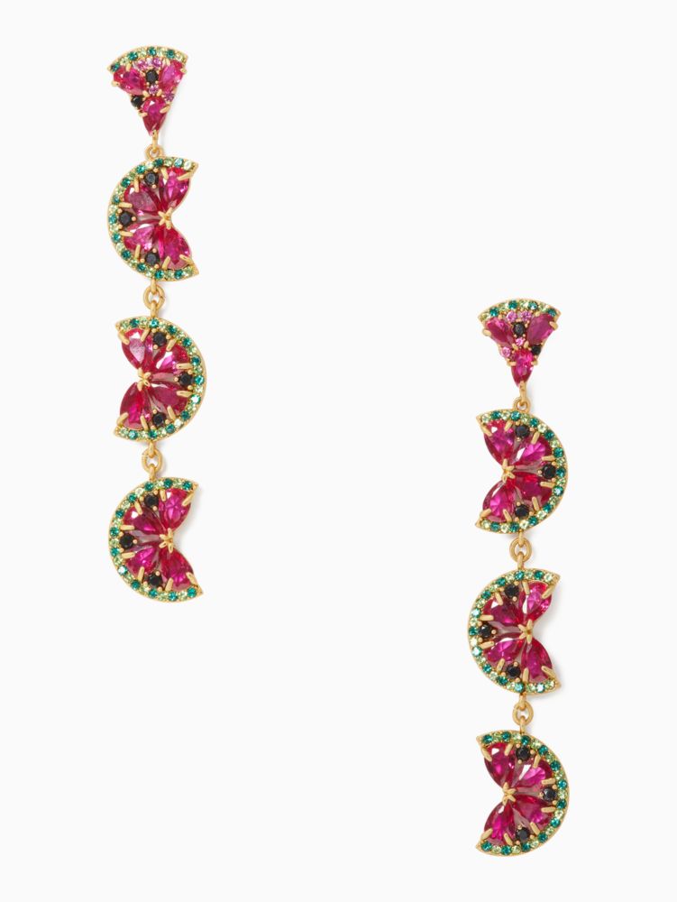 Kate Spade,watermelon linear earrings,Pink Multi