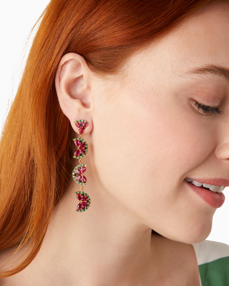 Kate Spade,watermelon linear earrings,Pink Multi