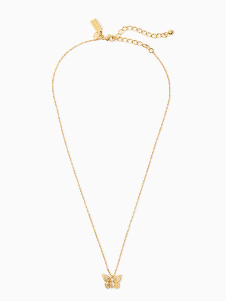 Kate Spade,Gold Butterfly Mini Pendant Necklace,