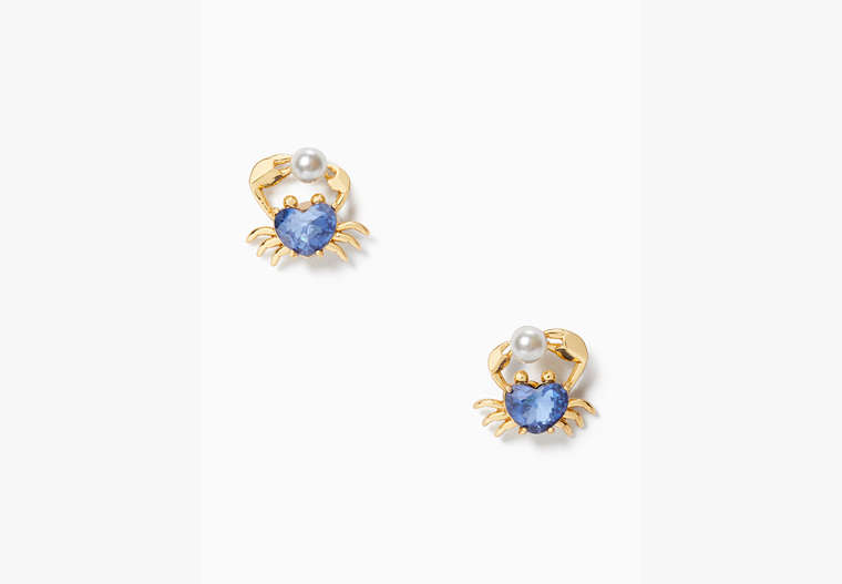 Kate Spade,Claws Out Crab Studs,Blue Multi