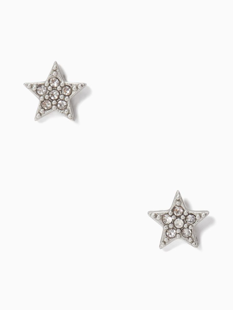 Kate Spade,pave studs,Clear/Silver