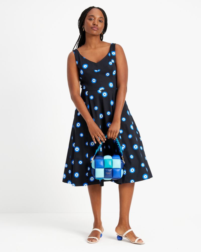 Kate Spade,Evil Eye Poplin Grace Dress,Black