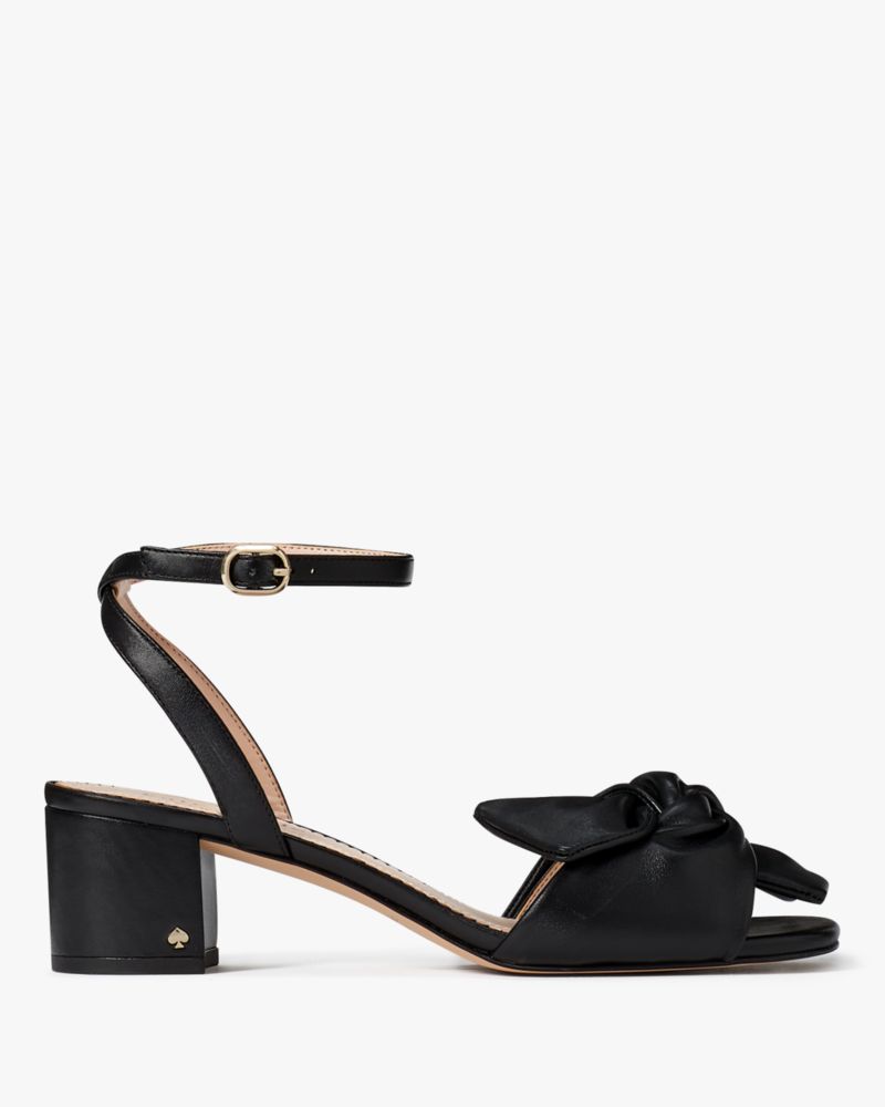 Kate Spade,Camille Sandals,Faux Leather,Sandals,Bow,Cocktail,Black