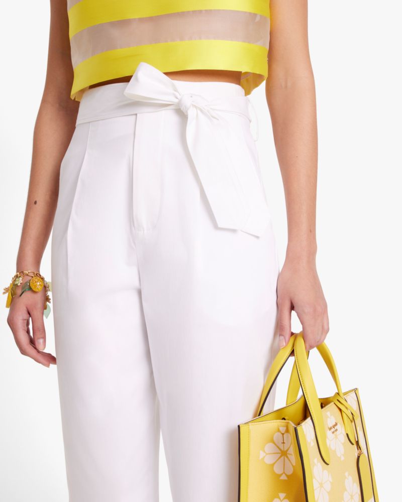 Kate Spade,Tie-waist Poplin Pants,Fresh White