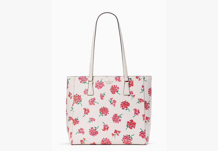 Kate Spade,Perry Floral Laptop Tote,Fresh Peach Multi image number 0