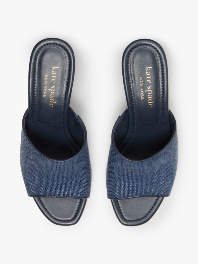 Kate Spade,Malibu Summer Sandals,Rubber,Slides,Piping,Breathable,Day Party,Navy